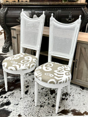 Pair of vintage cane back chairs (2)