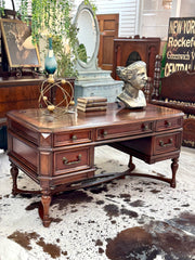 Carved wood desk