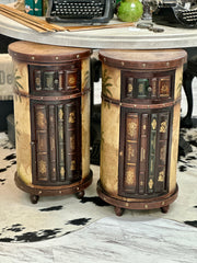 Pair of round library tables
