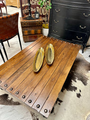 Industrial wood/iron coffee table