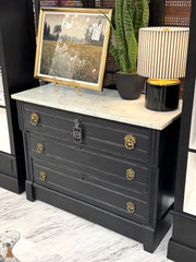 Vintage Eastlake marble-top dresser