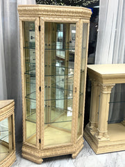 Vintage corner cabinet w/glass shelves