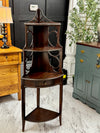 Vintage 4-tier corner etagere