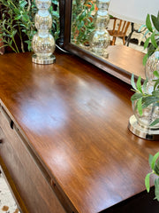Antique Burlwood dresser w/mirror