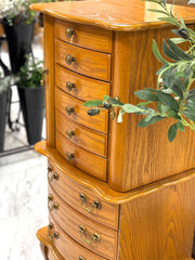 Oak jewelry armoire