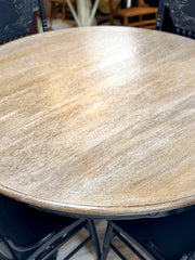 Vintage 48” round pedestal table & 4 chairs