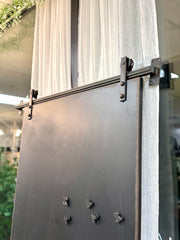 Austin’s iron chalkboard door