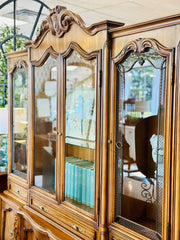 Carved French Provincial China Cabinet ￼