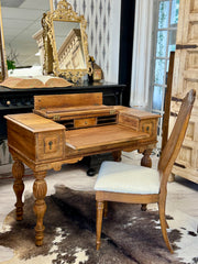 Vintage Secretary desk w/cane-back chair