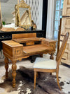 Vintage Secretary desk w/cane-back chair