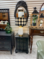 Black floral 3-drawer chest