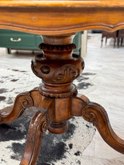 Inlaid walnut antique pedestal table