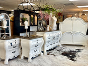 Marble top nightstand pair (2)