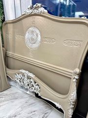 French Provincial twin bed w/rails