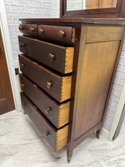 Antique tall chest on casters