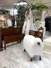 Antique carved wood bed w/rails