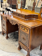 Antique carved vanity w/mirror