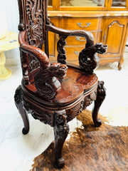 Mahogany Wood Japanese Dragon Chair