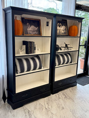 Black/white bookcase w/2 drawers