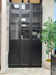 Tall glass front cabinet set of (3) ￼