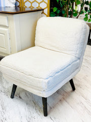 New faux shearling slipper chair