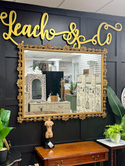 Vintage ornate wood frame mirror