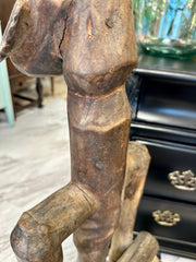 Authentic hand-carved medicine man tribal bench from West Africa