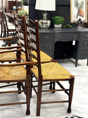 Vintage English Rush Style High Ladder-back Chair set of (4)