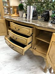 French Provincial marble-top buffet