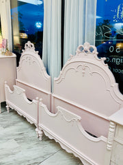 Pink twin bed pair (2)