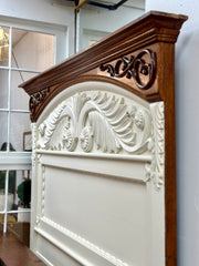 Antique full size panel bed w/rails