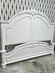 King size bed w/wood rails