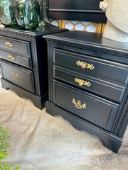 Pair of black nightstands (2)