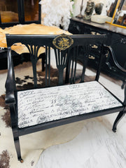 French style antique bench on casters