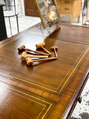 Vintage Federal style leather-top desk