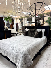 New upholstered queen bed w/rails