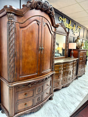 Carved armoire/tv stand