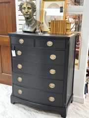 Vintage bow front chest