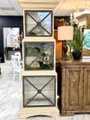 Three-tier glass/metal display cabinet ￼
