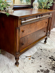 Antique Burlwood dresser w/mirror