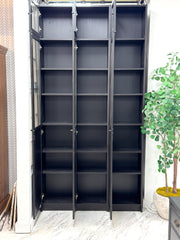 Tall glass front cabinet set of (3) ￼