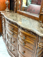 Marble top carved dresser