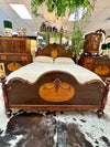 Antique carved wood bedroom set ￼
