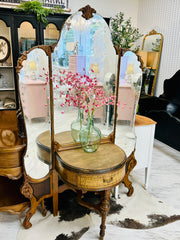 Antique French vanity & stool