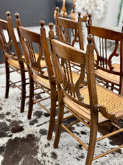 (5) Vintage cane-bottom chairs
