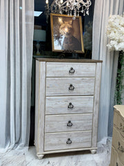 Faux wood 5-drawer chest