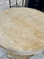 Round driftwood side table
