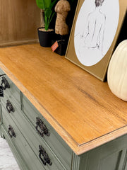 Vintage green four-drawer dresser