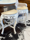 Pair of carved wood tables (2)