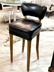Pair of vintage MCM leather barstools (2)￼